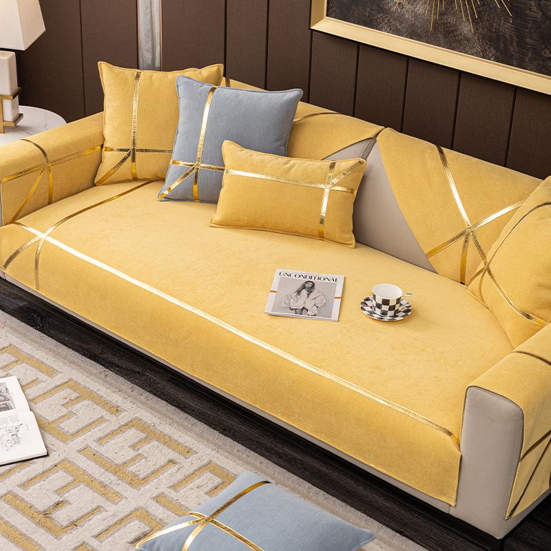 

Новый роскошный чехол для дивана, однотонный синельный чехол для дивана в Пномпене, противоскользящий чехол для дивана, предотвращающий царапины от домашних животных, для гостиной 70x70