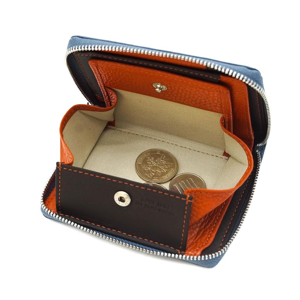 La GALLERIA Tasquino Vertical Zipper-Around Coin Purse with Box-Shaped Interior, Aoki Bag No. 2195 (Saxophone)