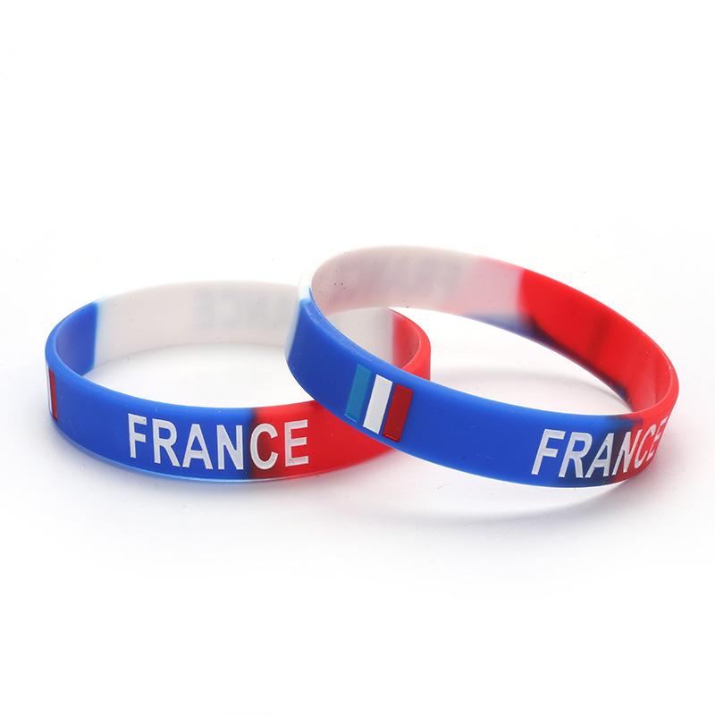 Football World Cup Bracelet Argentina France Brazil Netherlands United States Portugal Italy Flag Silicone Bracelet