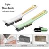 Multifunctional Kitchen Stove Gap Cleaning Brush with Long Handle & Steel Wire for Stain Removal
