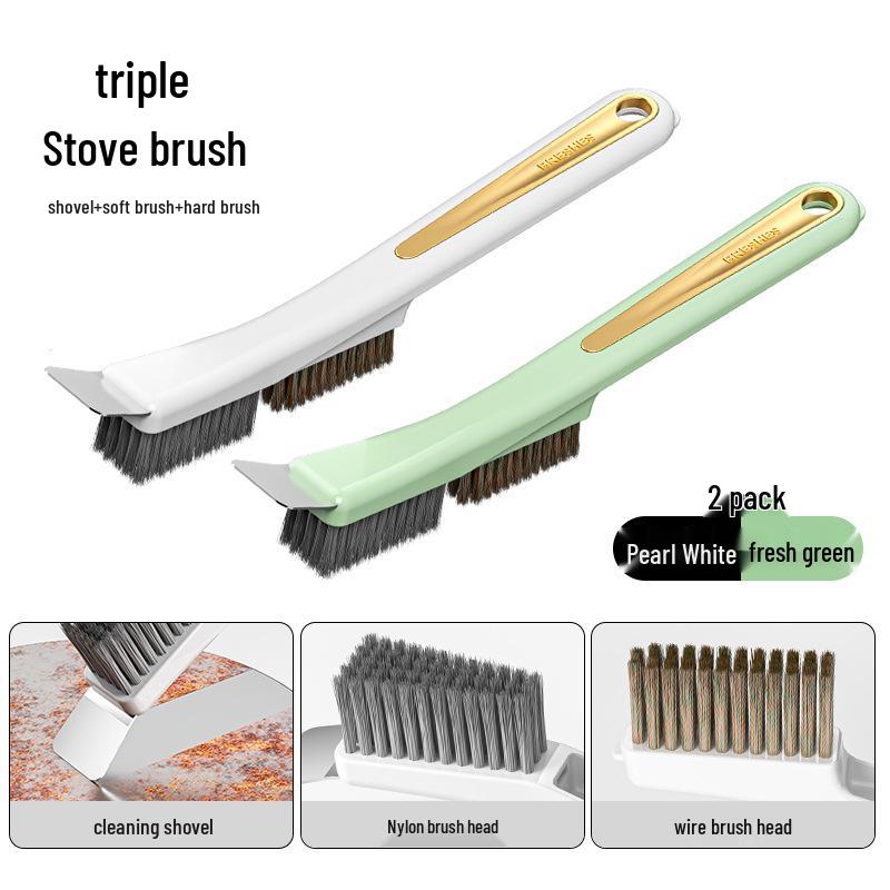 Multifunctional Kitchen Stove Gap Cleaning Brush with Long Handle & Steel Wire for Stain Removal