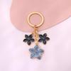 Cute Flower Charms Keychains Enamel Plant Keyrings For Women Girls Handbag Accessories Car Keys Trinkets Diy Accessories