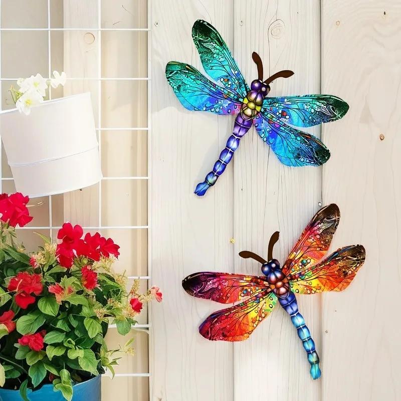 Decorazione Murale Artistica da Appendere a Parete con Libellula in Metallo 3D Vintage Scultura da Appendere a Parete in Ferro Battuto Decorazione per Giardino Casa Festa