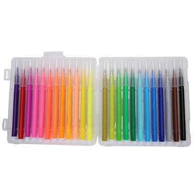 Aquarell-Stift-Set Waschbar Weiche Faserstift-Spitze Malstift Schulbedarf für Grundschule Malerei Graffiti 24 Farben