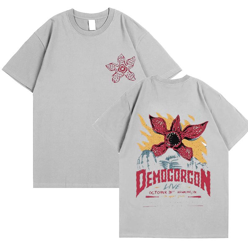 Demogorgon oboustranný potisk volné tričko s krátkým rukávem (Evropská velikost, Modalový materiál)