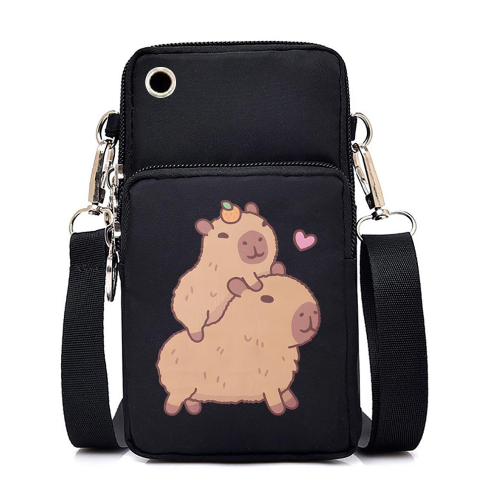 Kapibara Cute Peripheral Printing New Messenger Bag Multi-functional Casual Mobile Phone Bag