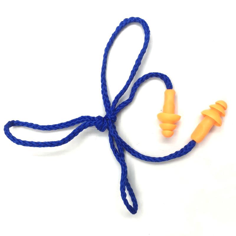 10Pcs Soft Silicone Corded Ear Plug Protector Reusable Hearing Protection Noise Reduction Safe Work Comfortable Earplugs Earmuff