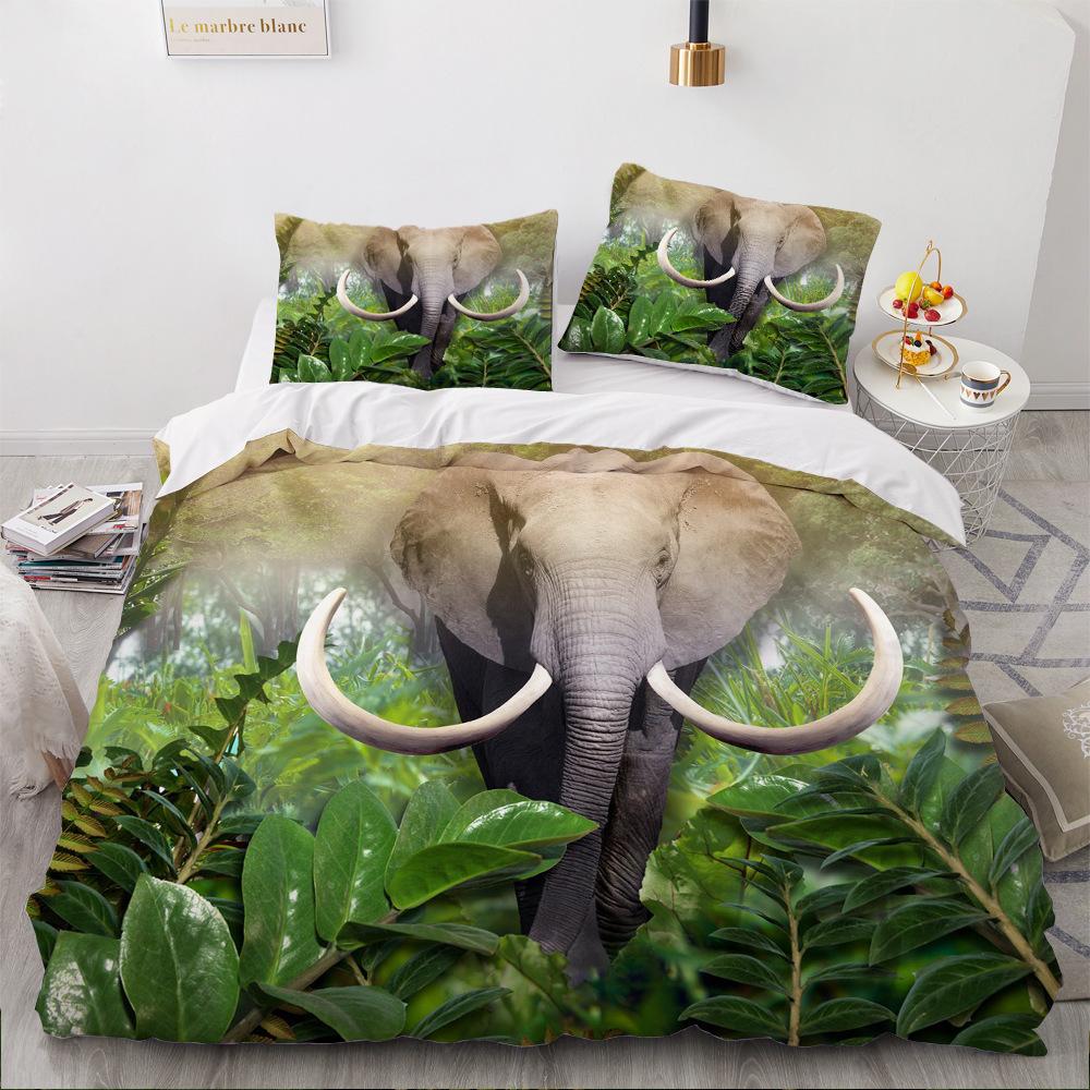 3D Animal Bedding Set Bohemian Down Duvet Cover Pillowcases 2/3pcs Kid Men Boys Cover Gift Luxury Home Textiles