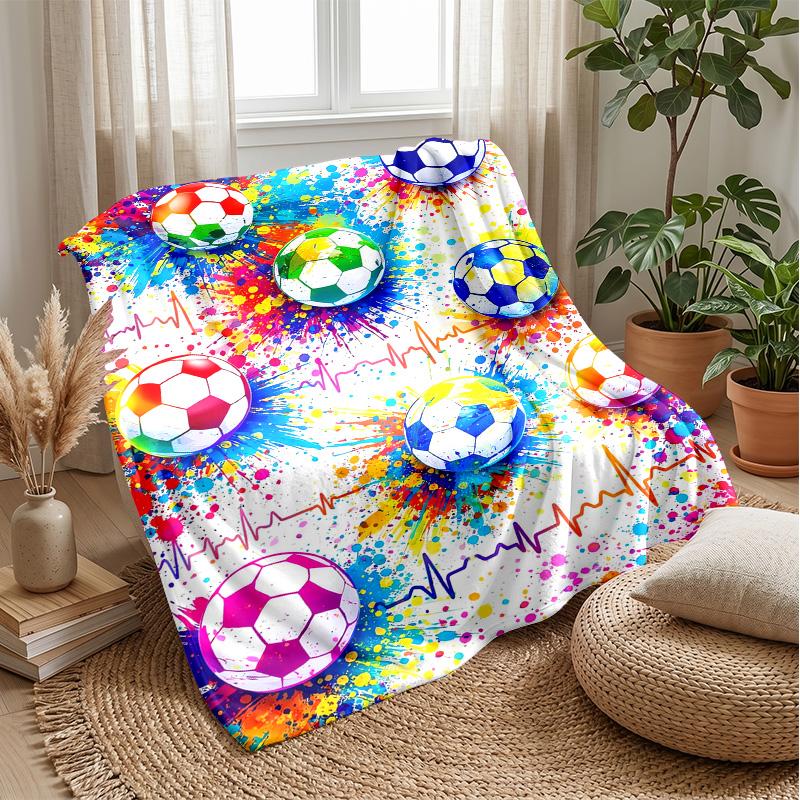 Space Football Showdown Theme blanket Lightweight Warm Flannel Blanket Decorative Throw Blanket for Home Decoration