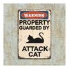 Vintage Metal Wall Art - Attack Cat Poster for Garage Outdoor Decor