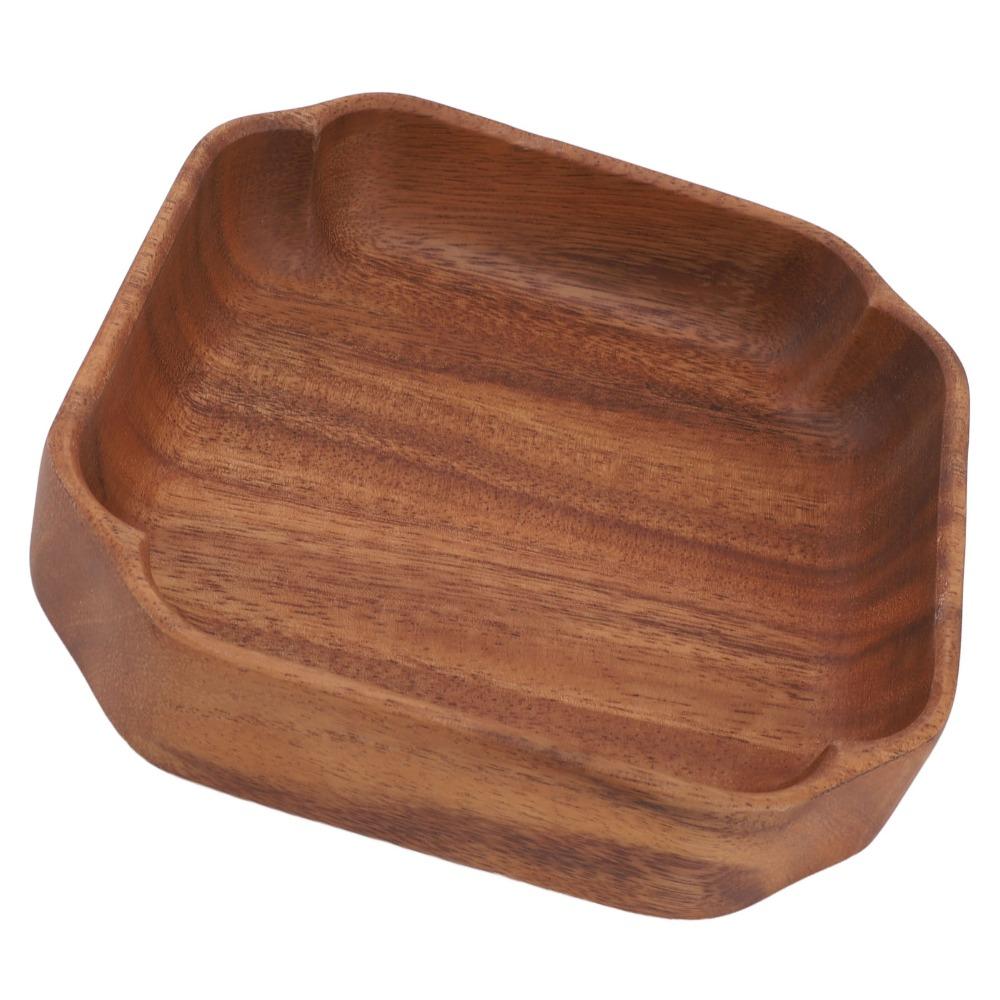 Square Shallow Salad Bowl Wooden Salad Container Lightweight Fruit Tray Home