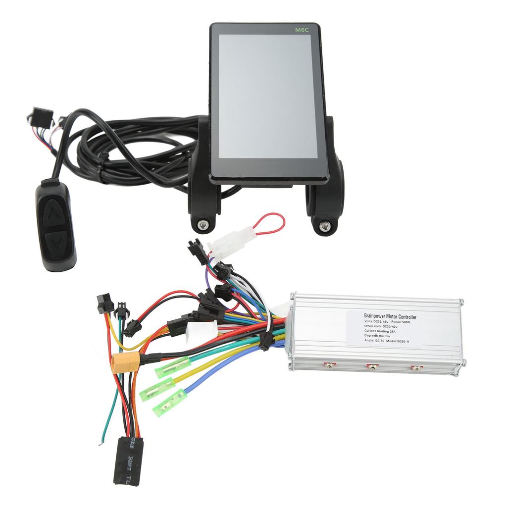 Electric Bike Brushless Controller M6C LCD Display 36/48V 500W ABS Aluminum Alloy Electric Bike Controller Set for 22.5mm Handlebar