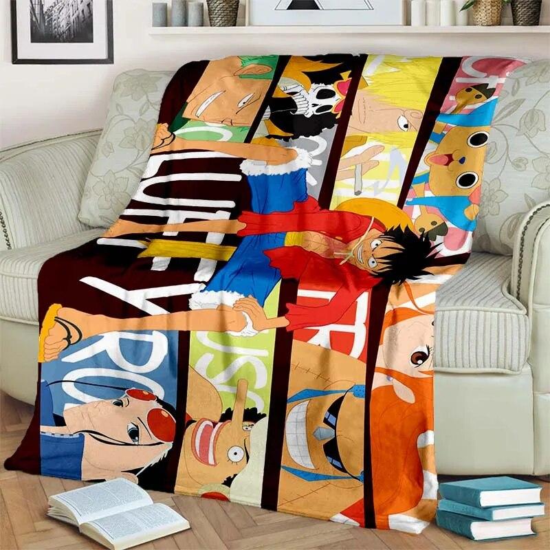 Japanese Anime One P-Piece Lightweight Flannel Blanket,Multi-purpose Holiday Gift Blanket Warm And Soft Blankets All Seasons