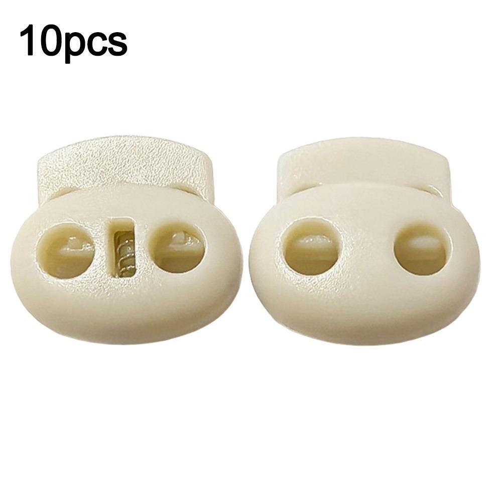 10Pcs Two Hole Cord Lock Spring Mechanism Clip Plastic Stopper Adjustable Shoelace Accessorie For Sportswear/Shoes/Elastic Band