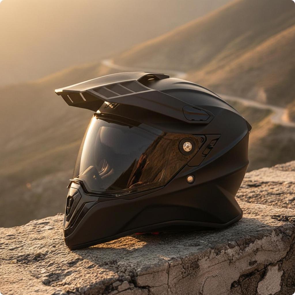 Full Face | Washable Liner, DOT Certified, Adventure Helmet with Peak, for unpaved terrain L B