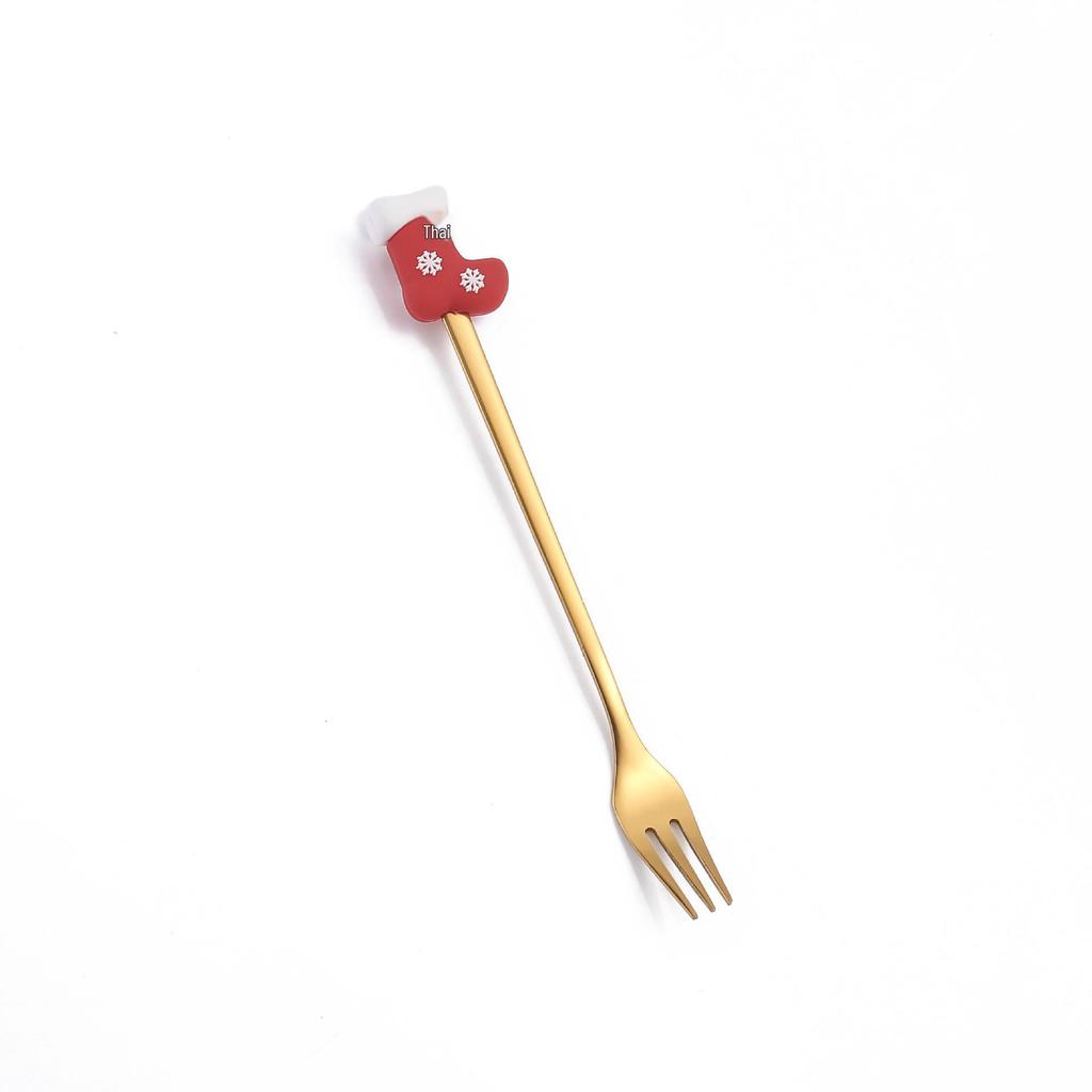 Christmas Cartoon Snowman Spoon & Fork Set - Cute Dessert Cutlery Gift