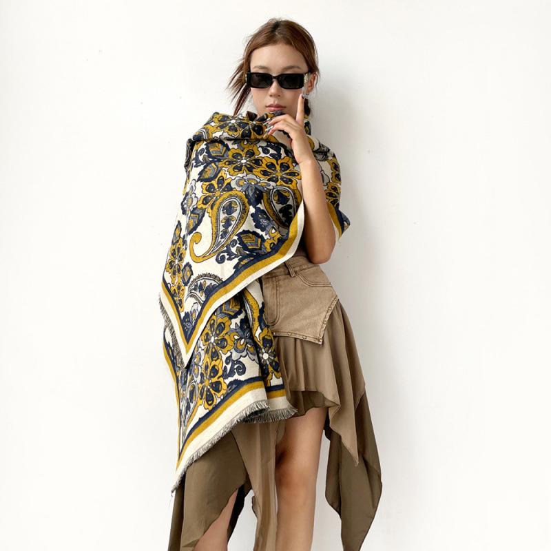 Scarf Autumn Winter Cashew Flower Versatile Shawl Fashionable Jacquard Outer Cloak Women Scarf
