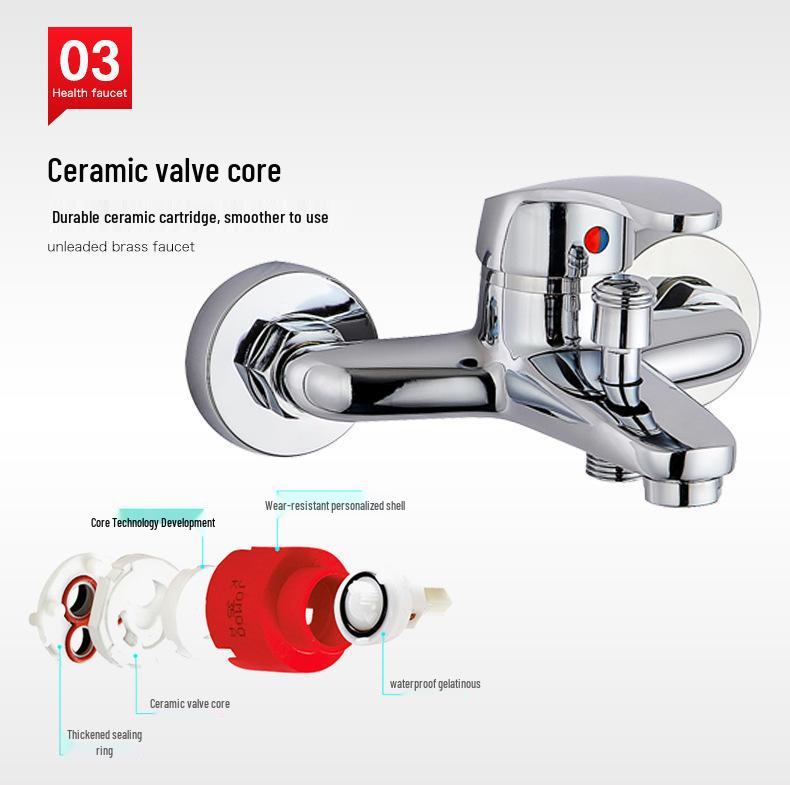 Hot and Cold Three-Piece Concealed Bathtub Shower Mixer Faucet