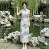 Kolsuz milli tarz, yeni Çin Suzhou uzun cheongsam, geliştirilmiş genç 1011 yeni kadın yüksek kaliteli his, günlük giyim
