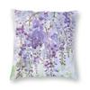 The Wisteria Scent Square Pillowcase Polyester Linen Velvet Printed Zip Decorative Car Cushion Cover