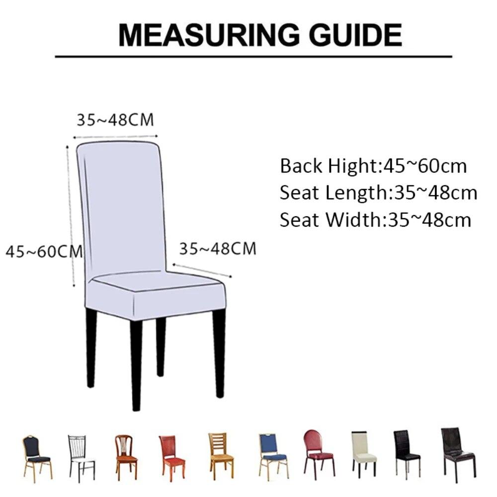 Waterproof Elastic Chair Cover Dining Room Solid Color Chair Slipcover Spandex Removable Chair Seat Cover for Kitchen Wedding