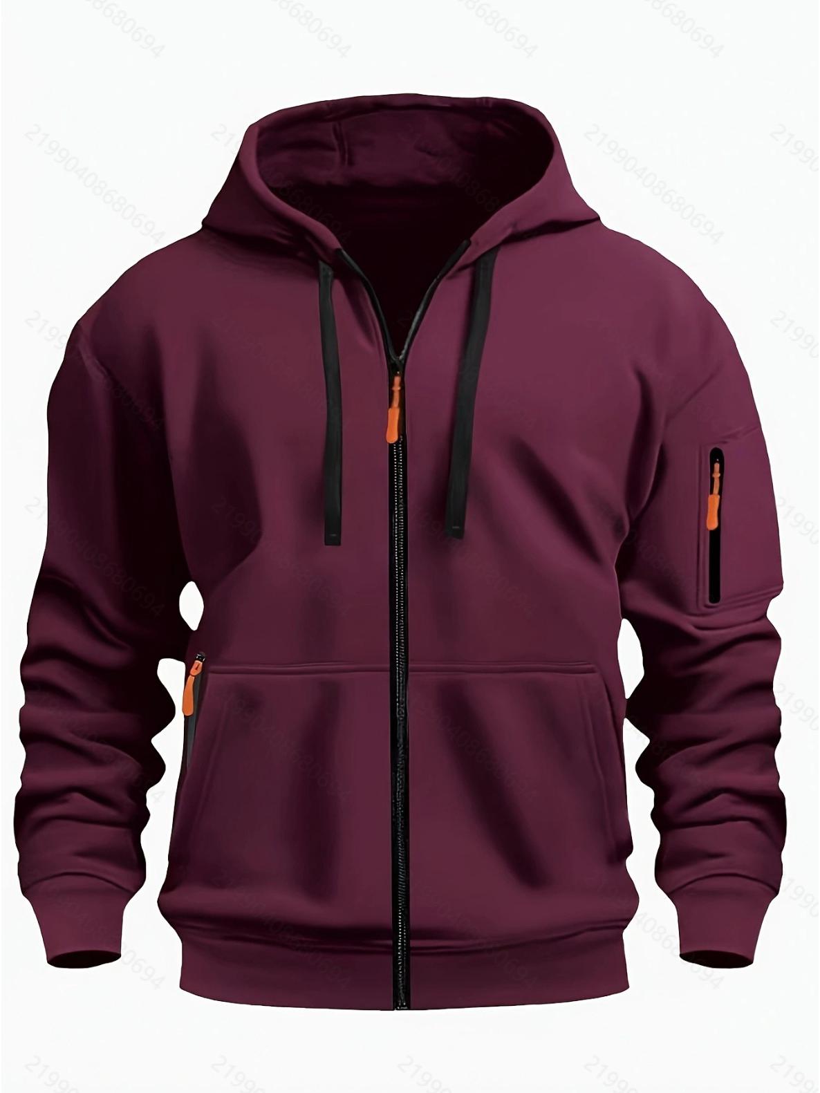 Men s Zipper Hoodie, Spring/Autumn Style, Hooded Sweatshirt, Casual Round Neck Zipper Jacket Medium