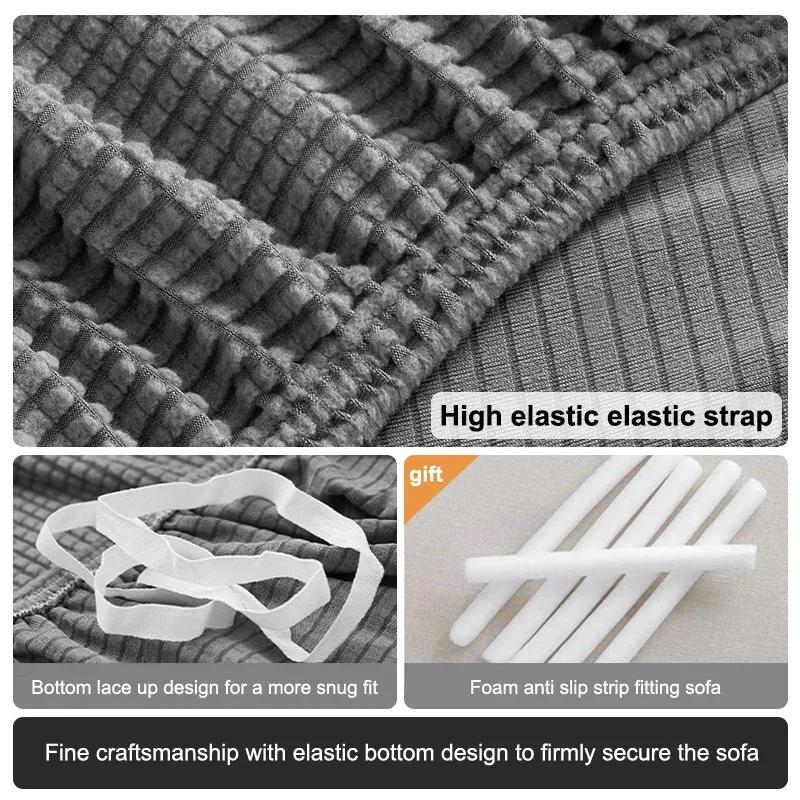 Elastic Jacquard Sofa Cover for Living Room, Stretch Slipcovers, Corner Sofa Covers, L Shape, 1, 2, 3,4