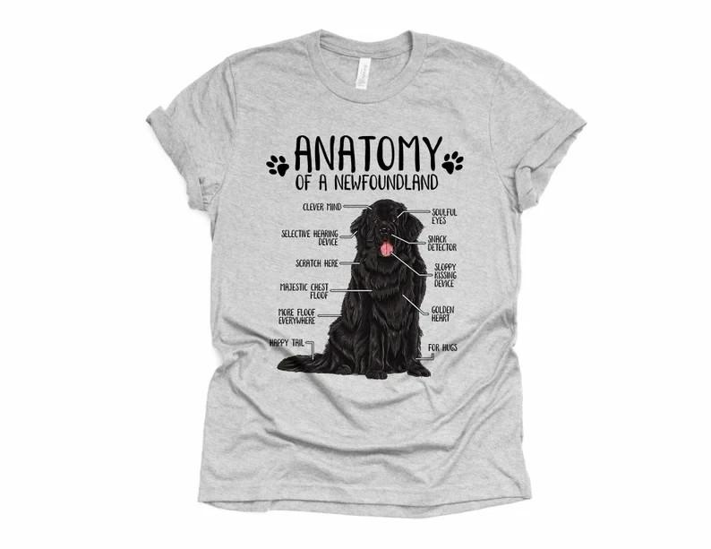 

Funny Newfoundland Dog TShirt Anatomy Newfie Mom Shirt Dog Dad Owner Size S3XL Unisex T-Shirt XXXL