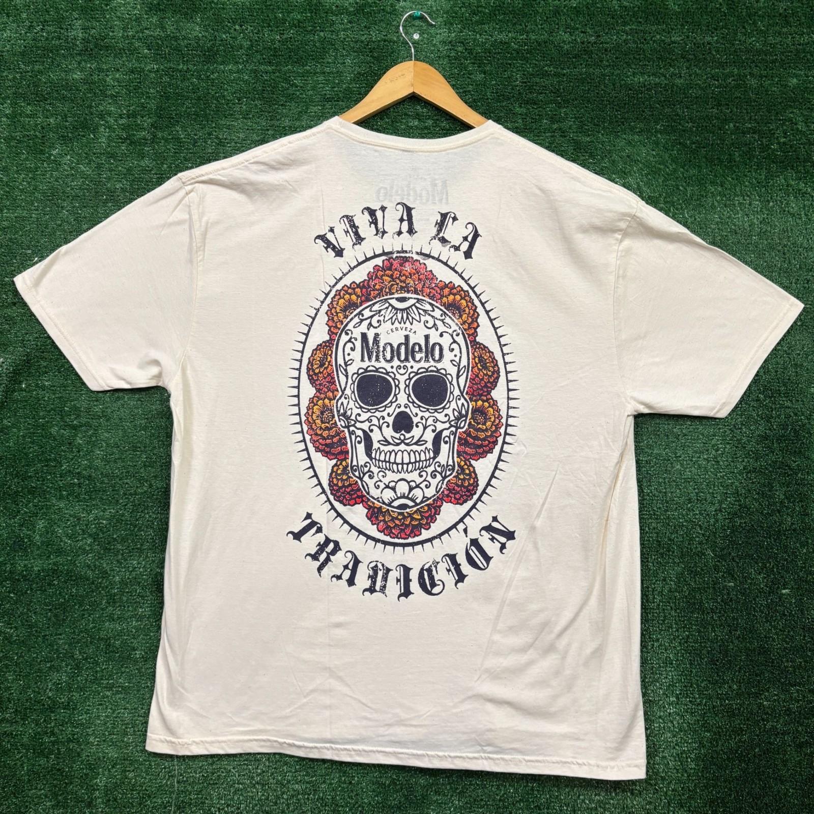 Cerveza Modelo Viva La Tradicion Sugar Skull T-Shirt Size 2X S