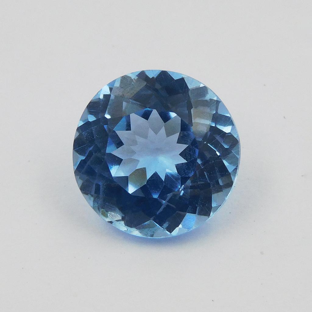 CERTIFIED Lite Blue Sapphire 9.25 Ct Natural Loose Gemstone Round Cut Ring Size P-1118-S