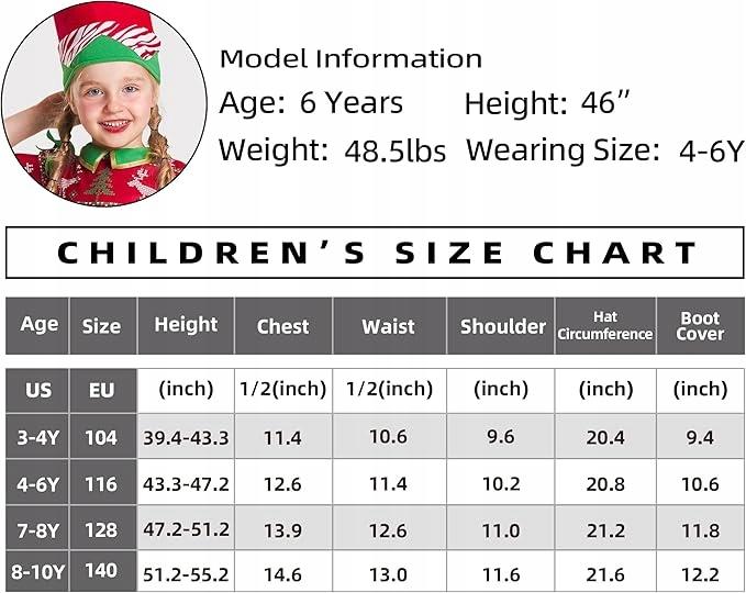 Santa Claus elf costume Christmas carnival disguise 8-10 years old ikali