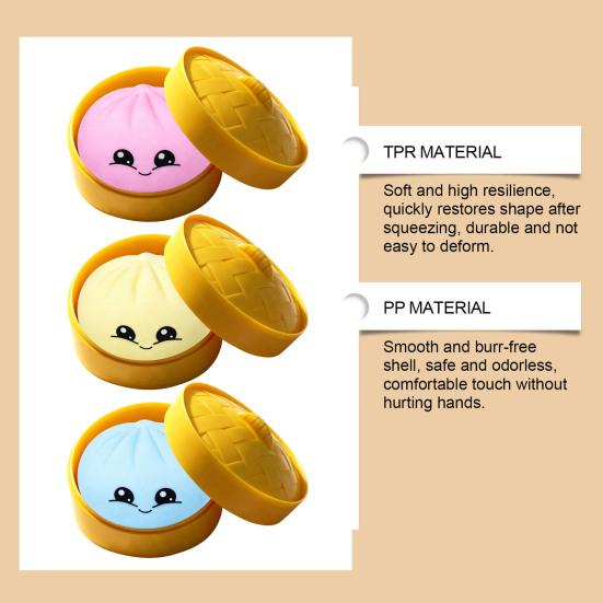 Cute Steamed Bun Squeeze Toy Realistic Soft TPR Fidget for Stress Relief Non-Sticky Slow Rebound Decompression Gadget for Kids Adults