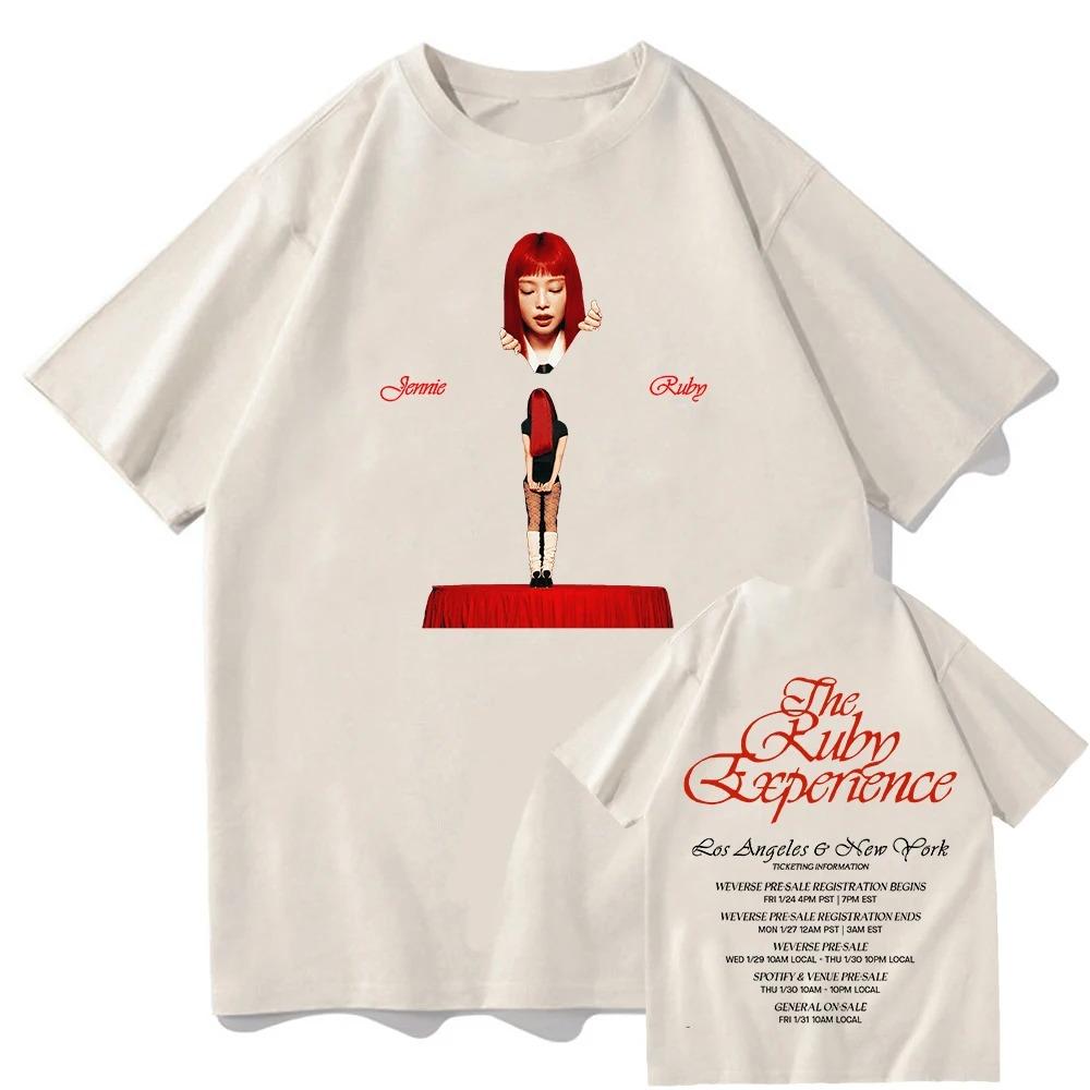 JENNIE Ruby 2026 New Album T Shirt Men_women Harajuku Vintage Graphic Tshirt Classic Unisex High Quality Cotton Tee Shirts
