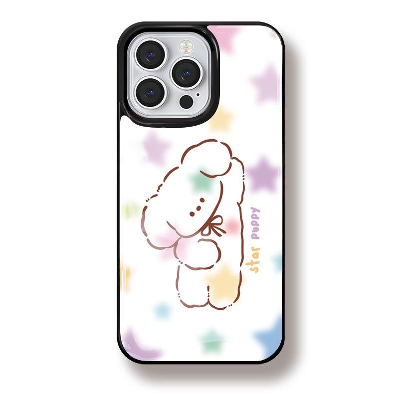 

Чехол Zhitai Cartoon для iPhone 12, 13, 14, 15 Pro и 16 Pro Max - матовая черная рамка iPhone 15