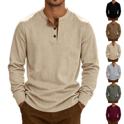 Men's Corduroy Long Sleeve Slim Fit Shirt Casual Everyday Wear