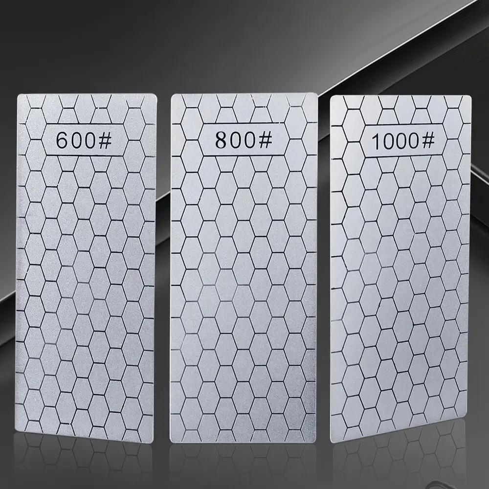 600/1000/800 Grit Diamond Knives Sharpening Stone Grindstone Non-Slip Knife Sharpener Ultra-thin Honeycomb Surface Whetstone
