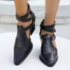Women's Sandals 2024 Fashion Casual Ladies Pointed Toe Ankle Boots Soft Leather High Heels Comfortable Women Shoes Heeled Sandal
