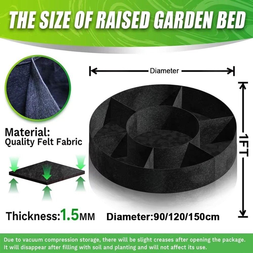 Felt Nonwoven Outdoor Garden Planter Round Flower Pot Garden Planting Bed