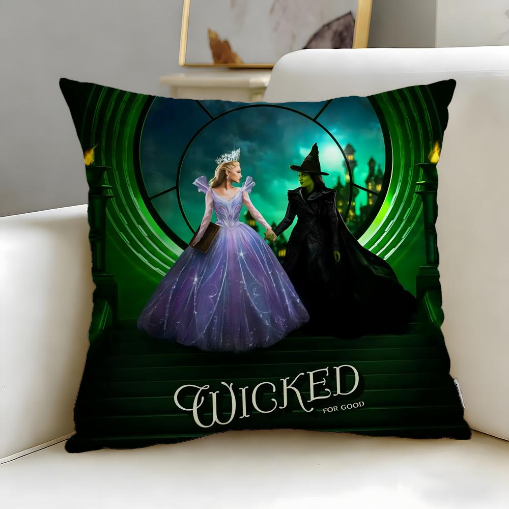 Popular Movie Wicked Part One Cushion Cover Soft & Easy-Wash Pillow Case – Versatile for Couch, Bed, Travel and Office
