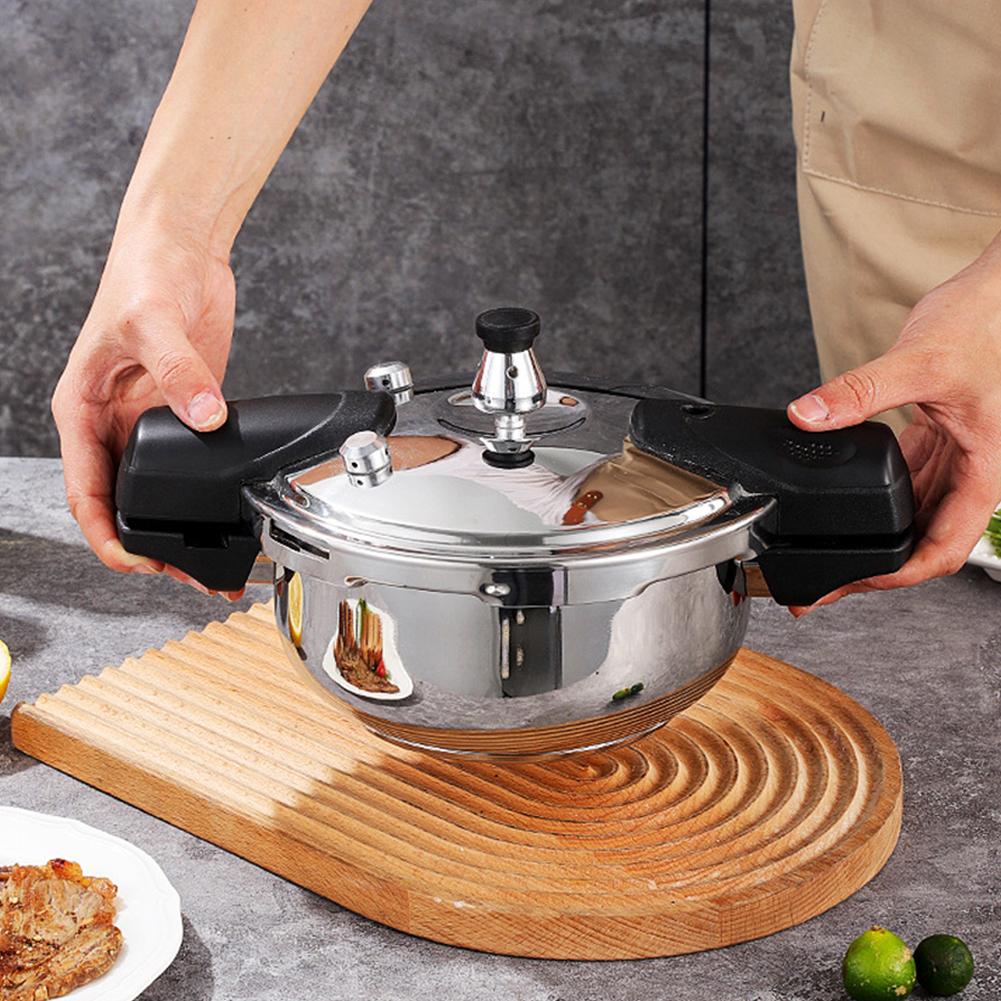 304 Stainless Steel Pressure Canners, 1.8L Dual Handle Kitchen Pressure Cooker, 4 KPA Mini Pressure Cookers With Auto Pressure Detection Protection