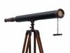 Nautical Brass Spyglass Telescope with Wooden Tripod - 39 Inch