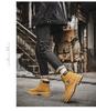 Men's Winter Martin Boots: Warm Velvet-Lined Outdoor Workwear In Retro Desert Yellow, Size 48.