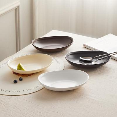 Minimalistische japanische Stil matte Keramik ovale Platte