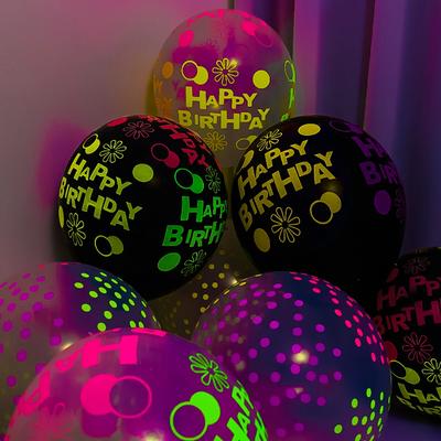 100PCS Fluorescent Balloons Glow In The Dark Luminous Dots Latex Balloon For Birthday Wedding Party Decoration Kids Gifts Toys