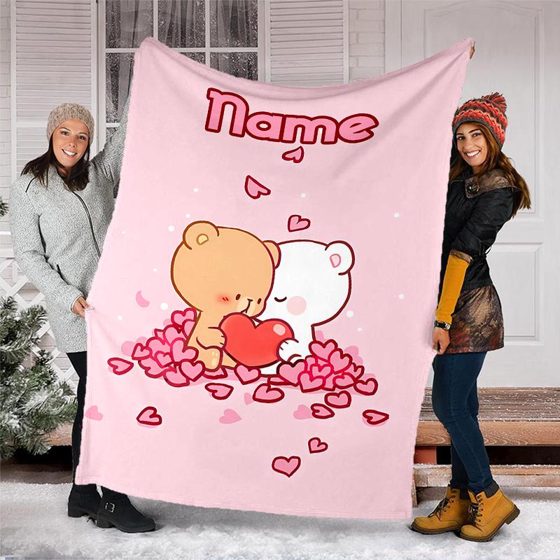 Personalizovaná deka s vlastním jménem - Design s potiskem Bubu Dudu, Deka na pohovku, postel, na cesty, kempování - Měkká a teplá, Skvělý dárek