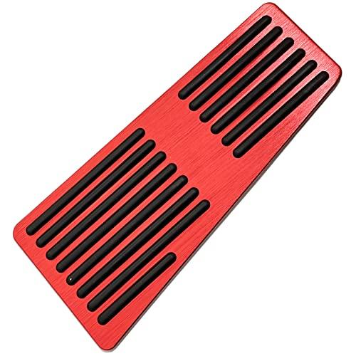 

S-NET Aluminum Foot Pedal Cover, Universal, Aftermarket, Footrest, Interior, Custom, Dress Up, Rubber, SN-327-PC, Red
