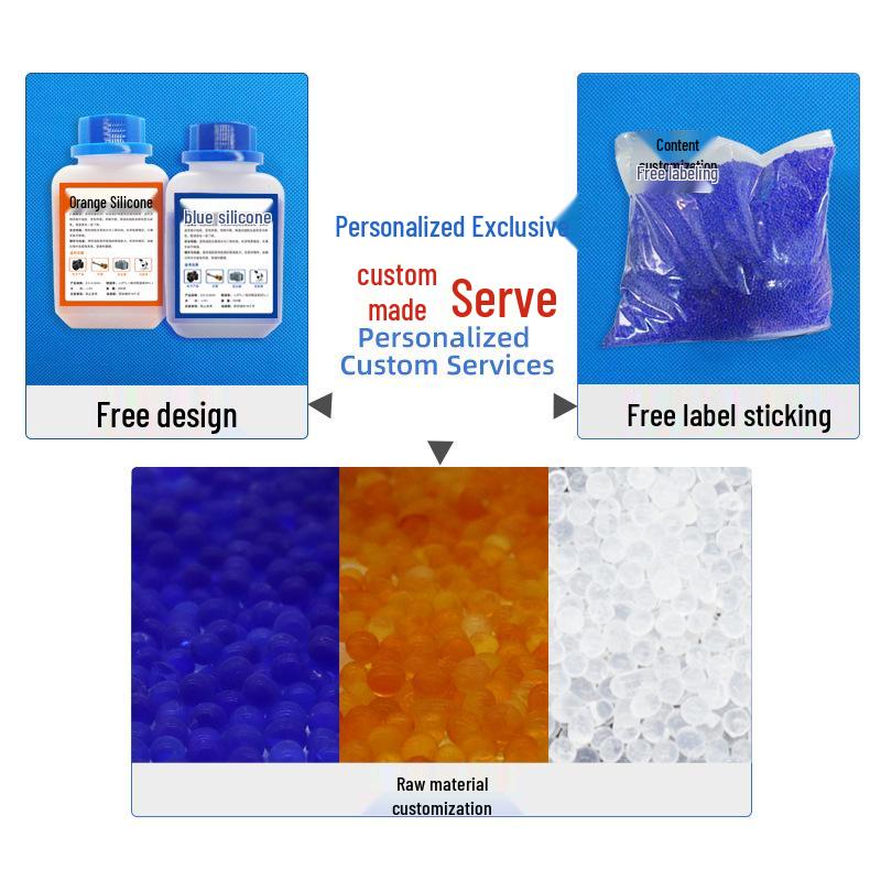 Color-Changing Silicone Desiccant, 500g, Orange To Blue Gel.