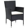 Exclusive House - Garden Dining Set Cushions 7pcs Woven Resin Black