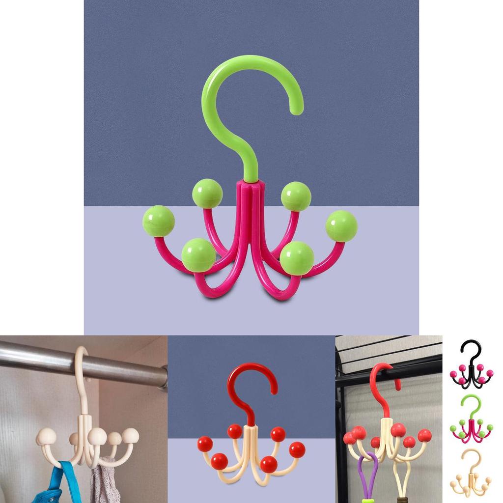 Multipurpose Six Claw Hook With Rotating Claws For Home And Dormitory Storage