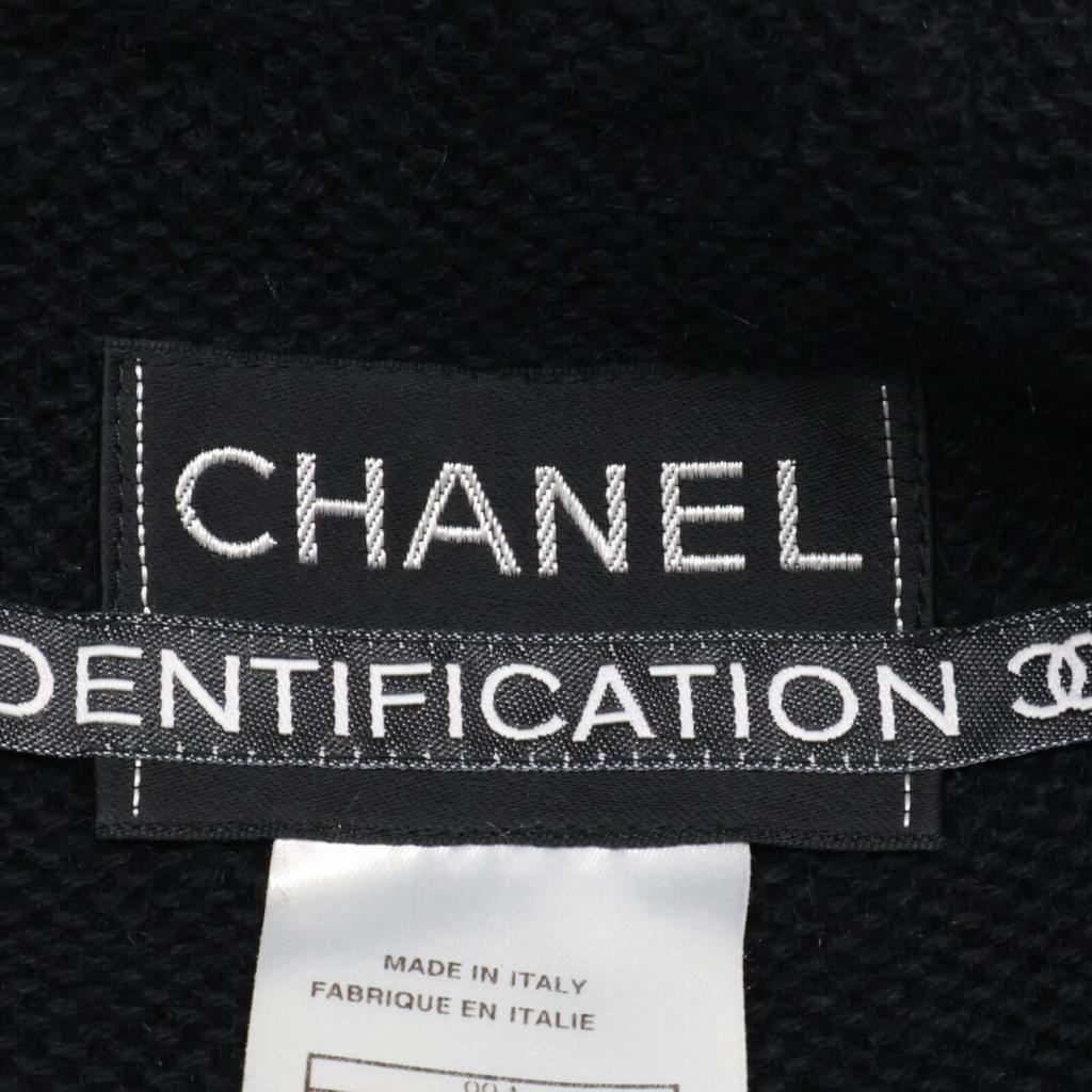CHANEL [Domestic regular] 99A P14063W02560 Logo button wool x cashmere hoodie coat 38 blackUsed